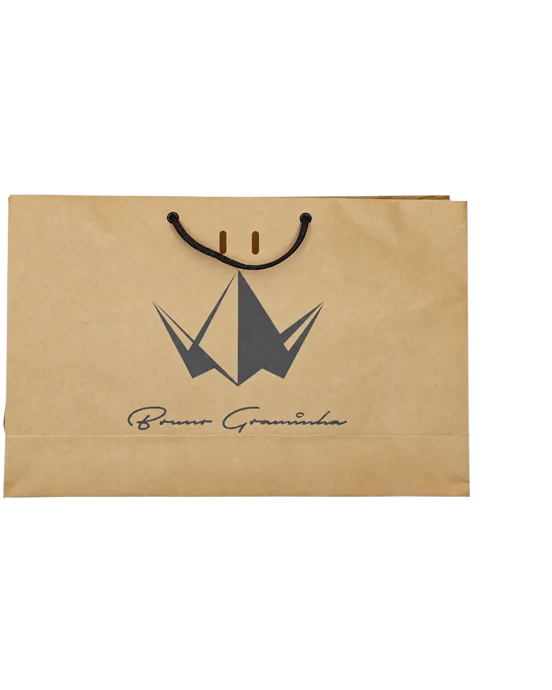 Sacola personalizada Bruno Graminha, produzida pela New Times